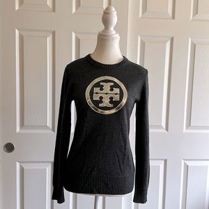 Tory Burch Miller grey long sleeve sweater